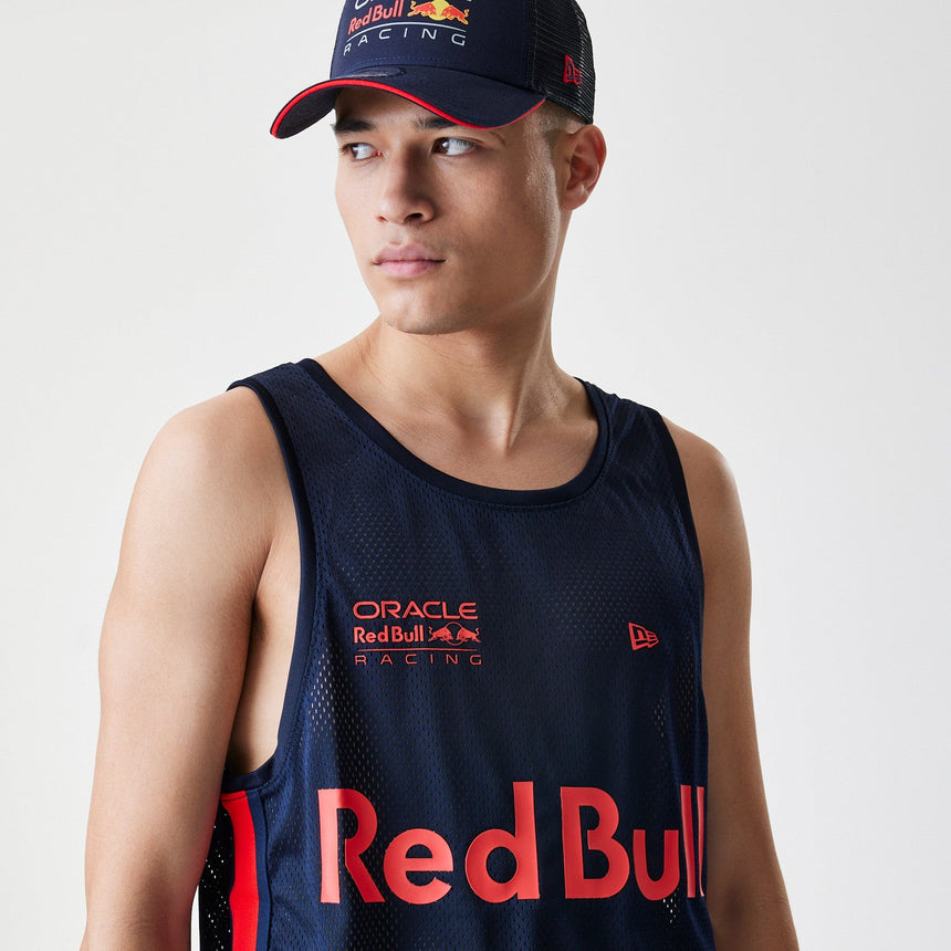 Camiseta sin mangas Red Bull Racing, New Era, malla para baloncesto, azul oscuro