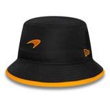 Sombrero bucket de McLaren x Reiss, de temporada, con caída, New Era, 9FORTY, negro