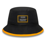 Sombrero bucket de McLaren x Reiss, de temporada, con caída, New Era, 9FORTY, negro