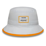 Sombrero tipo cubo McLaren x Reiss, de temporada, cónico, New Era, 9FORTY, blanco