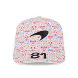 Gorra McLaren del equipo, Oscar Piastri, edición especial de México, New Era, 9SEVENTY, blanca