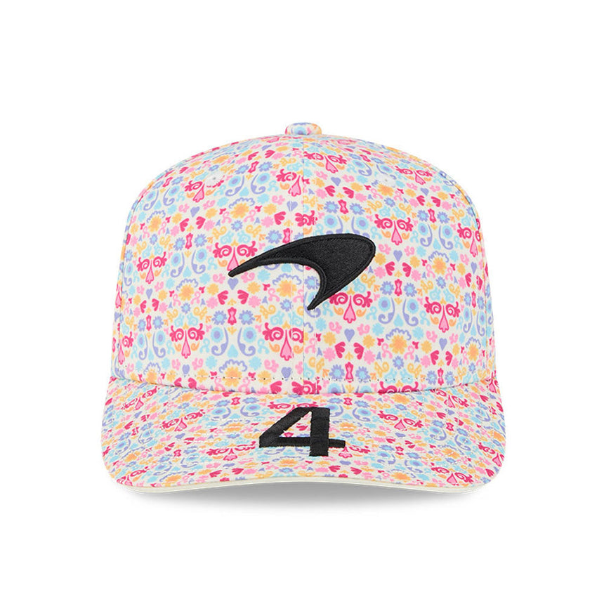 Gorra McLaren, equipo, Lando Norris, edición especial de México, New Era, 9SEVENTY, blanca