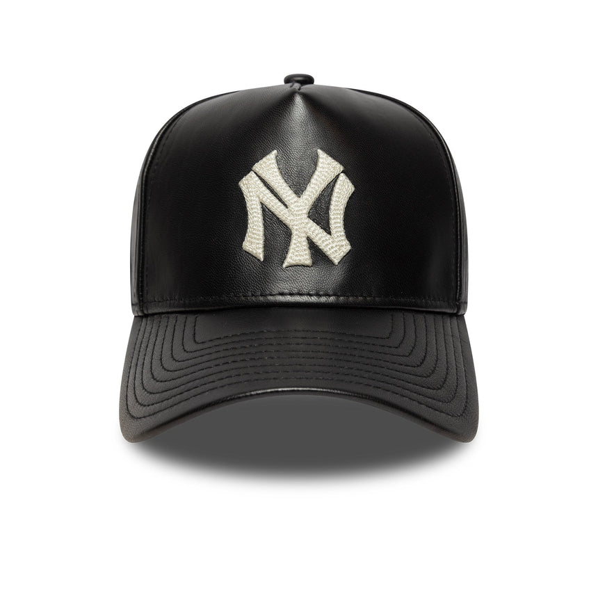 Gorra de los New York Yankees, de cuero, New Era, 9FORTY, negra