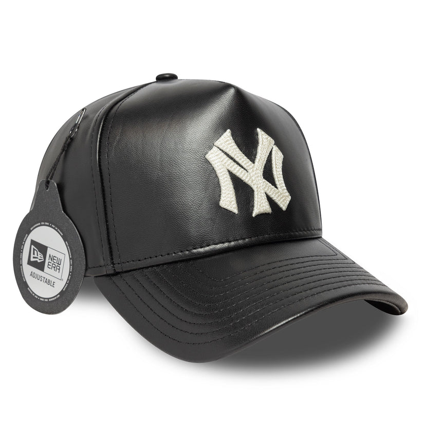 Gorra de los New York Yankees, de cuero, New Era, 9FORTY, negra