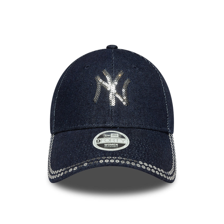 Gorra de los New York Yankees, con lentejuelas, New Era, 9FORTY, diseño azul