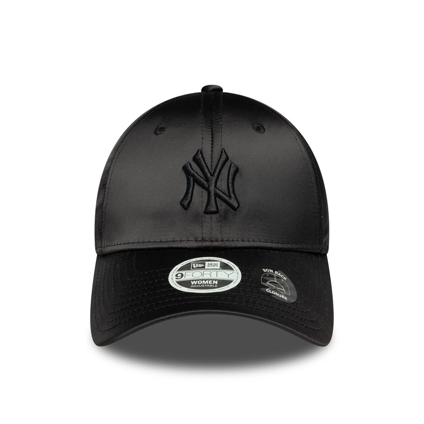 Gorra de béisbol de los Yankees de Nueva York, con lazo de satén en la espalda, New Era, 9FORTY, para mujer, negro