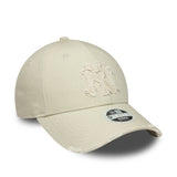 Gorra de los Yanquis de Nueva York, desgastada, New Era, 9FORTY, gris, para mujer