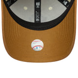 Gorra para mujer de los Yankees de Nueva York, ante sintético, 9FORTY, beige