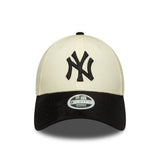 Gorra de los New York Yankees, ante sintético, New Era, 9FORTY, beige y negro