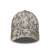 Gorra de los Yankees de Nueva York, diseño de serpiente, 9FORTY, New Era, gris