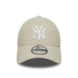 Gorra de los Yankees de Nueva York, lana melton, 9FORTY, crema