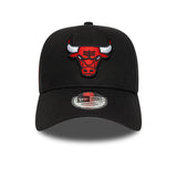 Gorra Chicago Bulls, parche lateral A-Frame, Chicago Bulls, A-Frame, negra