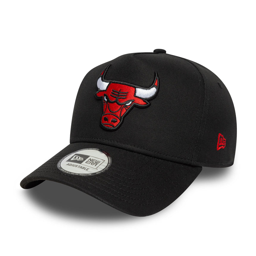 Gorra Chicago Bulls, parche lateral A-Frame, Chicago Bulls, A-Frame, negra