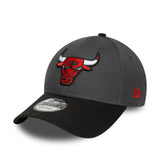 Gorra de los Chicago Bulls, parche lateral, New Era, 9FORTY, gris, gris