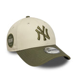 Gorra de los Yankees de Nueva York, parche lateral, New Era, 9FORTY, camuflaje, gris