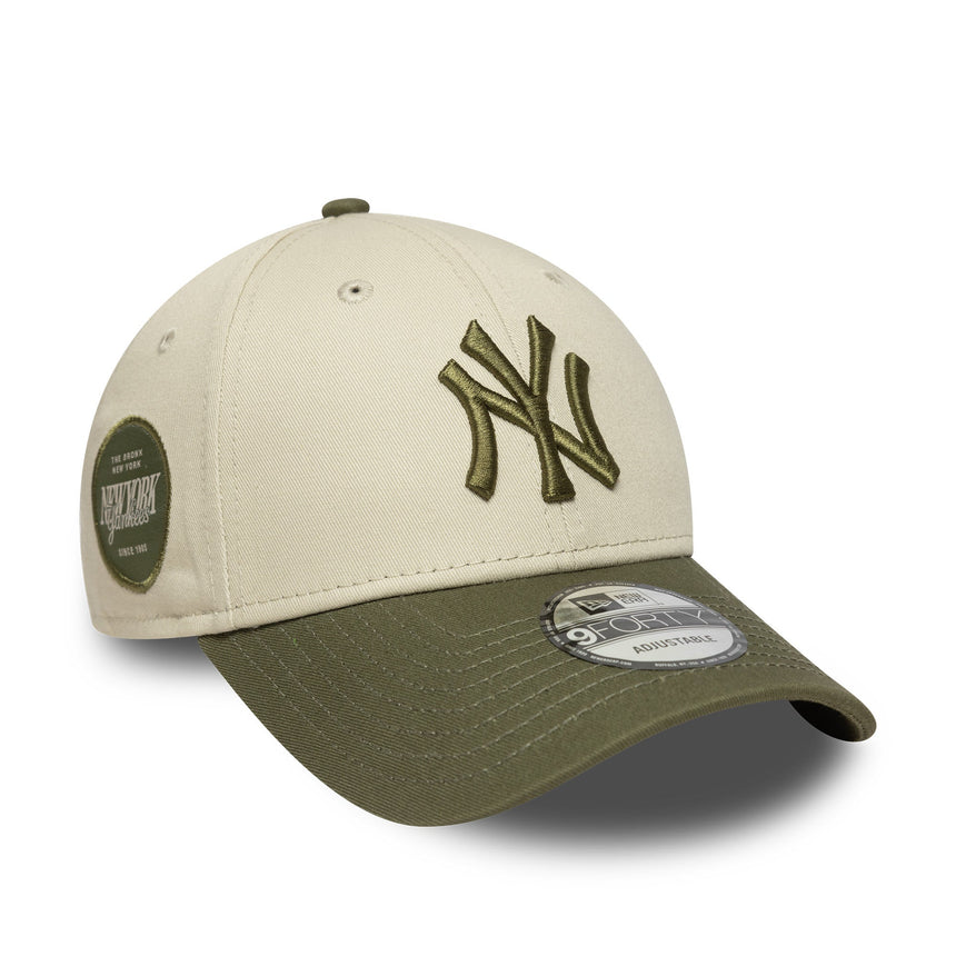 Gorra de los Yankees de Nueva York, parche lateral, New Era, 9FORTY, camuflaje, gris