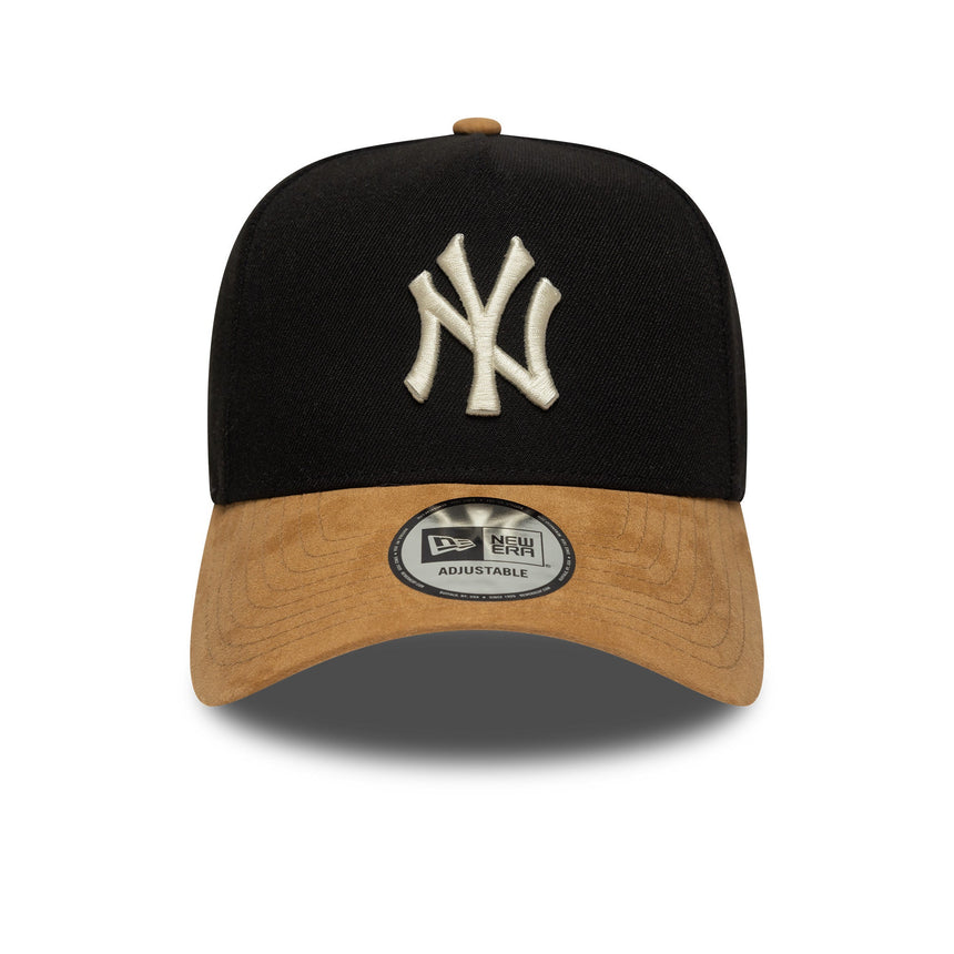 Gorra de los Yankees de Nueva York, visera de gamuza, A-frame, 9FORTY, negra