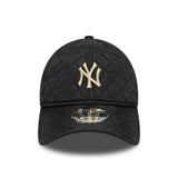 Gorra acolchada de los Yanquis de Nueva York, New Era, 9TWENTY, negro y gris.