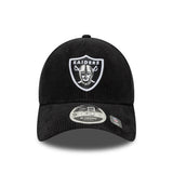 Gorra de los Raiders de Las Vegas, con cordón, New Era, 9FORTY, negro