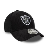 Gorra de los Raiders de Las Vegas, con cordón, New Era, 9FORTY, negro