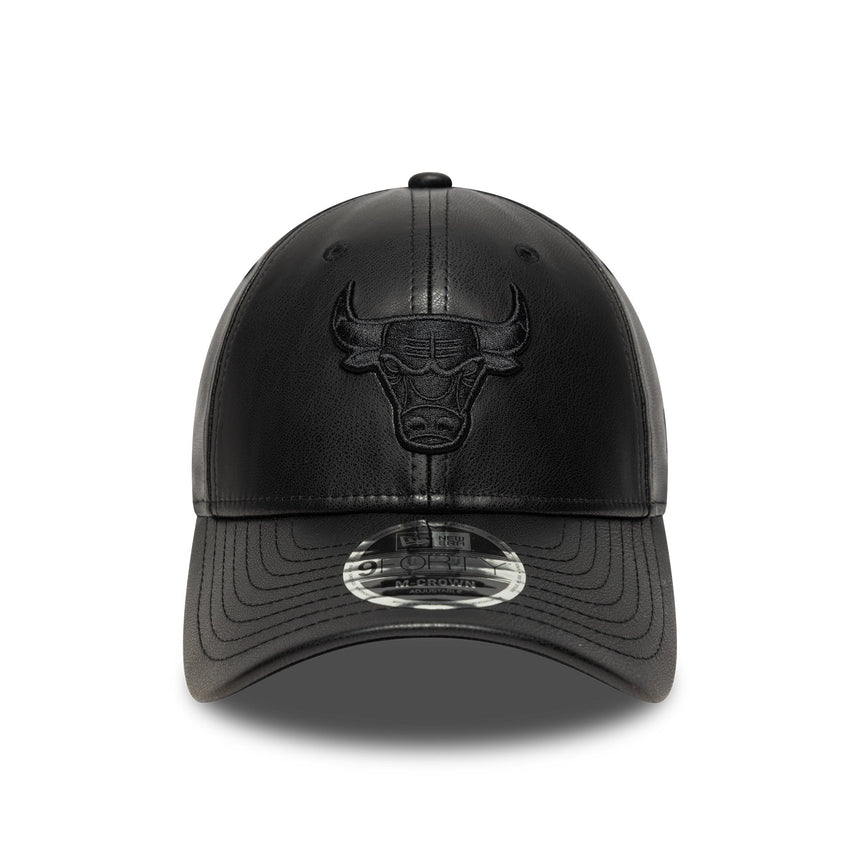 Gorra de los Chicago Bulls, PU MC, New Era, 9FORTY, lisa, negra