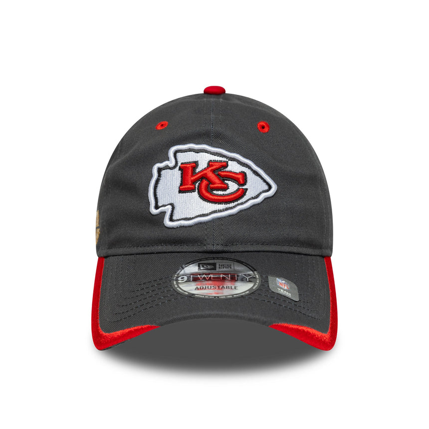 Gorra de los Chiefs de Kansas City, pin del equipo, New Era, 9TWENTY, lisa, gris