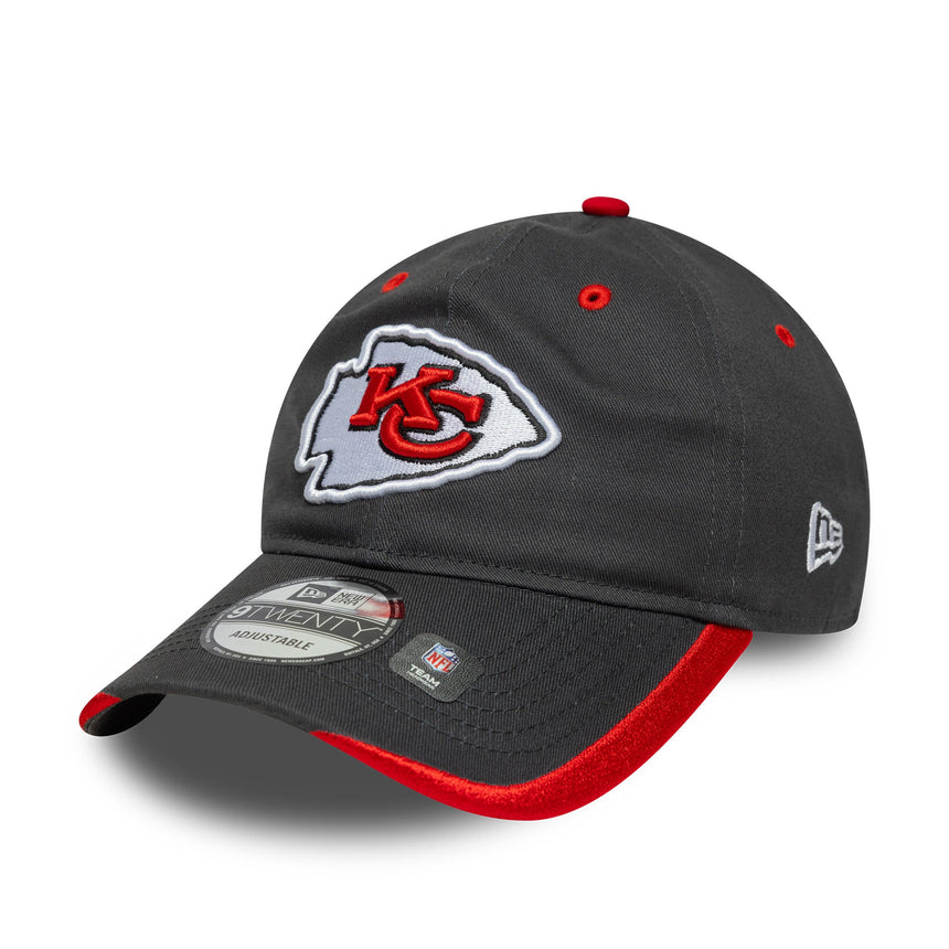 Gorra de los Chiefs de Kansas City, pin del equipo, New Era, 9TWENTY, lisa, gris