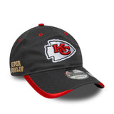 Gorra de los Chiefs de Kansas City, pin del equipo, New Era, 9TWENTY, lisa, gris