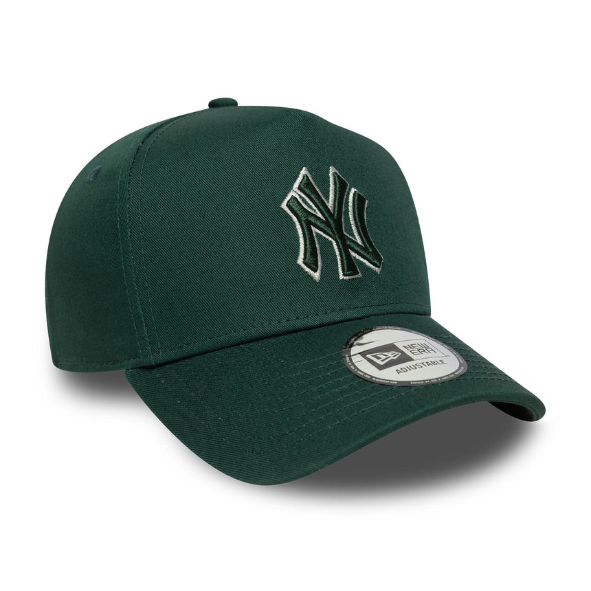 Gorra de los Yankees de Nueva York, marco delineado, New Era, 9FORTY, tono único, verde