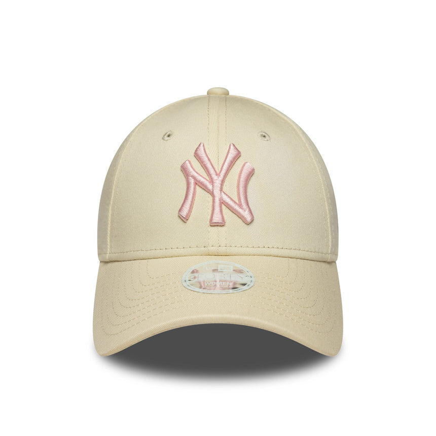 Gorra de los Yanquis de Nueva York para mujer, New Era, 9FORTY, blanca, blanca