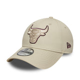 Gorra de los Chicago Bulls, insignia TEAM OUTLINE, 9FORTY, gris