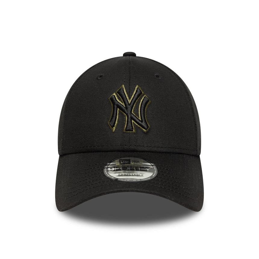 Gorra de los Yankees de Nueva York, contorno del equipo, New Era, 9FORTY, contorno, negra