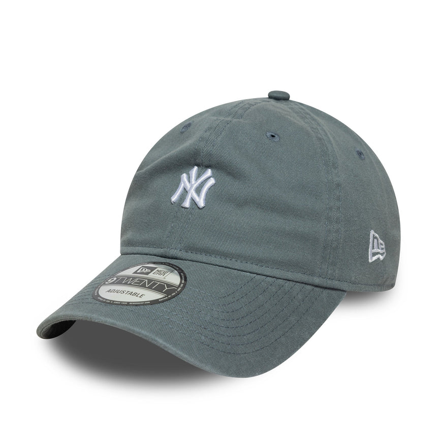 Gorra de los Yankees de Nueva York, logo mini lavado, New Era, 9TWENTY, gris