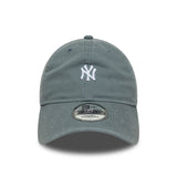 Gorra de los Yankees de Nueva York, logo mini lavado, New Era, 9TWENTY, gris