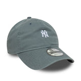 Gorra de los Yankees de Nueva York, logo mini lavado, New Era, 9TWENTY, gris