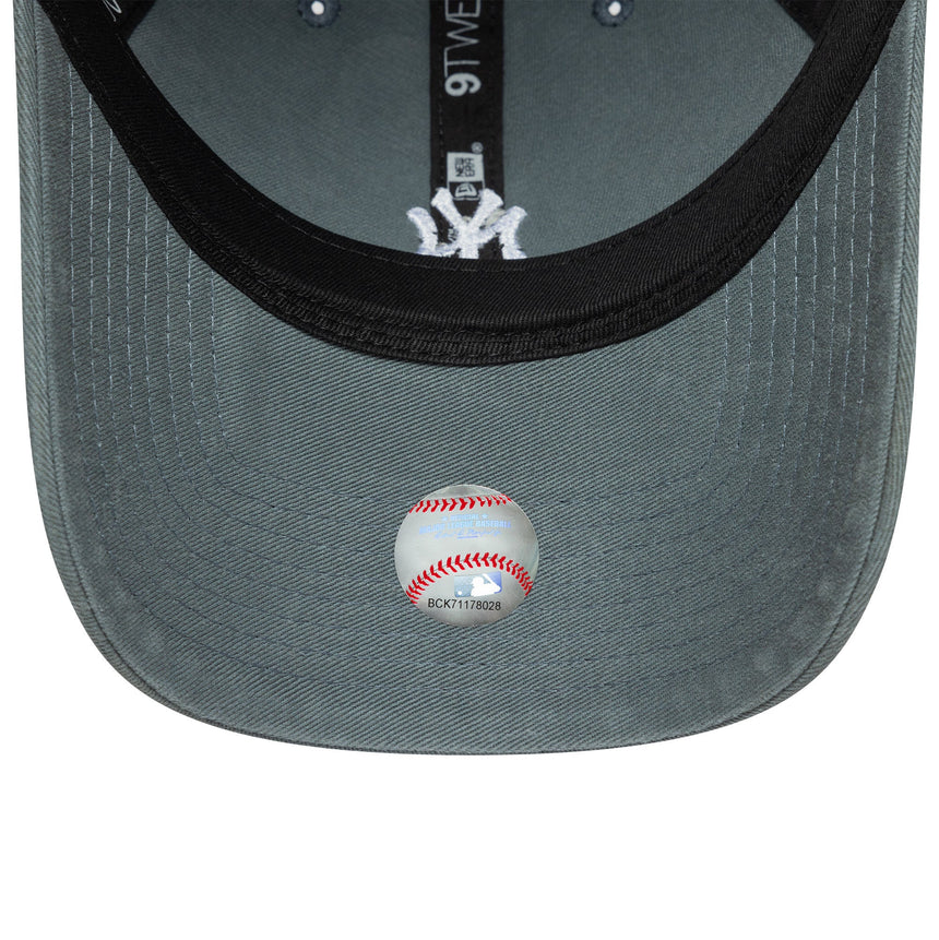 Gorra de los Yankees de Nueva York, logo mini lavado, New Era, 9TWENTY, gris