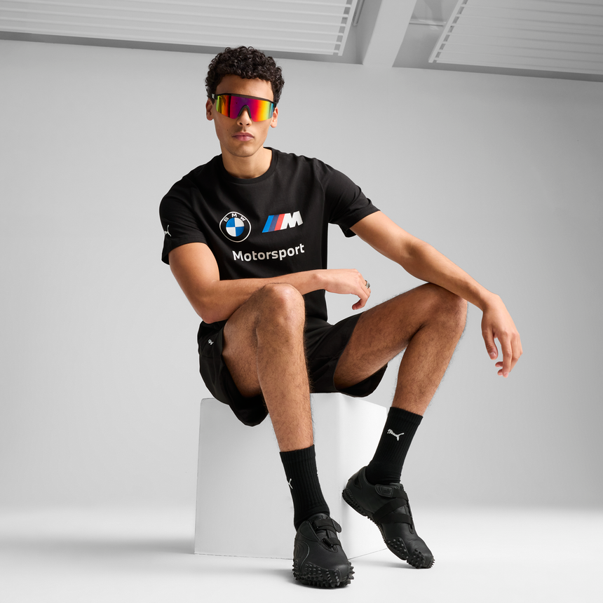 Camiseta con logo de BMW, Puma, Essential, MMS, negra 🔥