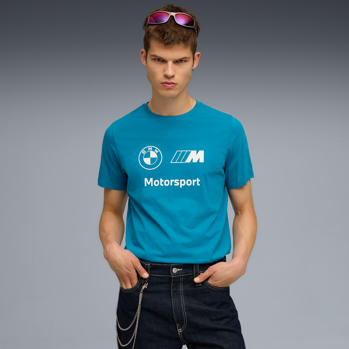 Camiseta con logo de BMW, Puma, Essential, MMS, azul 🔥