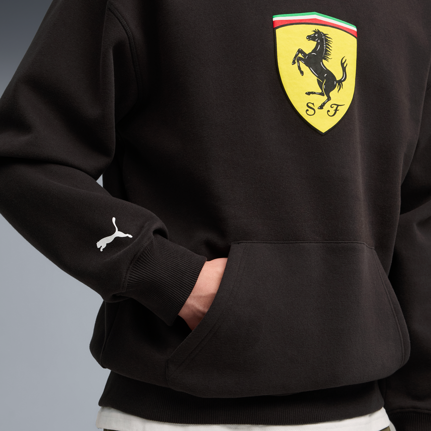 Sudadera con capucha de Ferrari, Puma, ropa deportiva, logo de escudo, negro 🔥