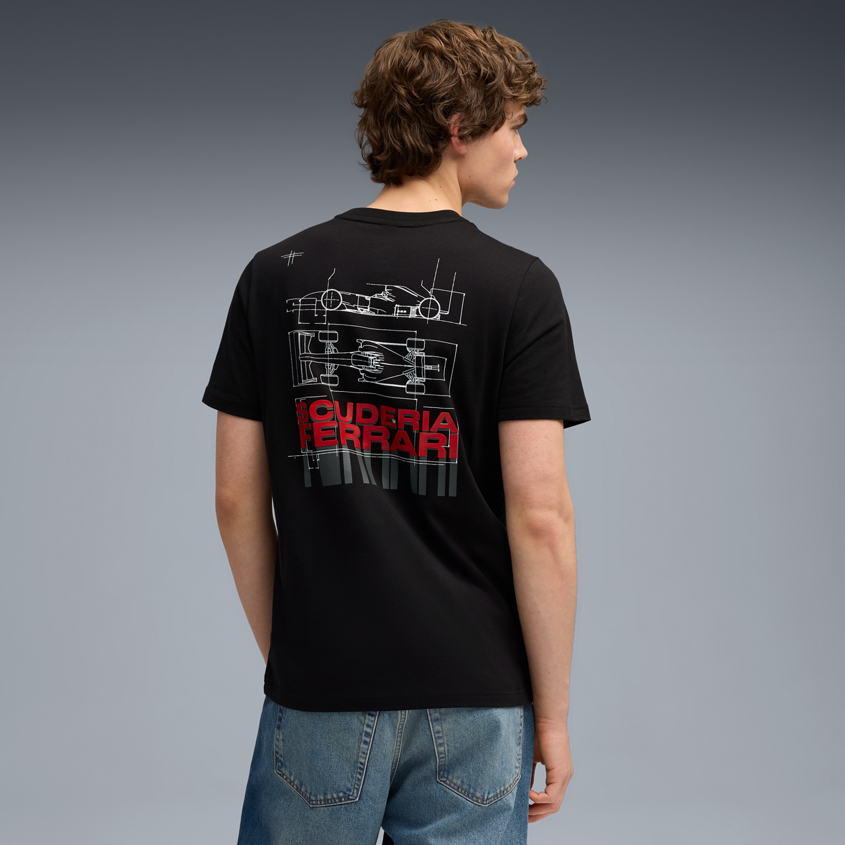 Camiseta gráfica de Ferrari, Puma, negra 🔥