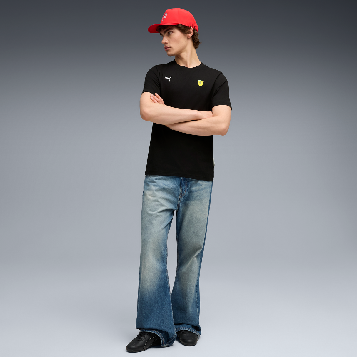 Camiseta gráfica de Ferrari, Puma, negra 🔥