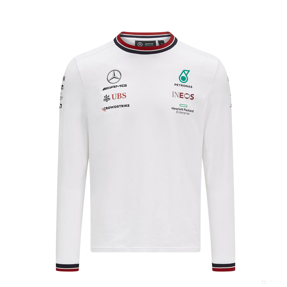 2021, Blanco, Mercedes Manga larga Team Camiseta