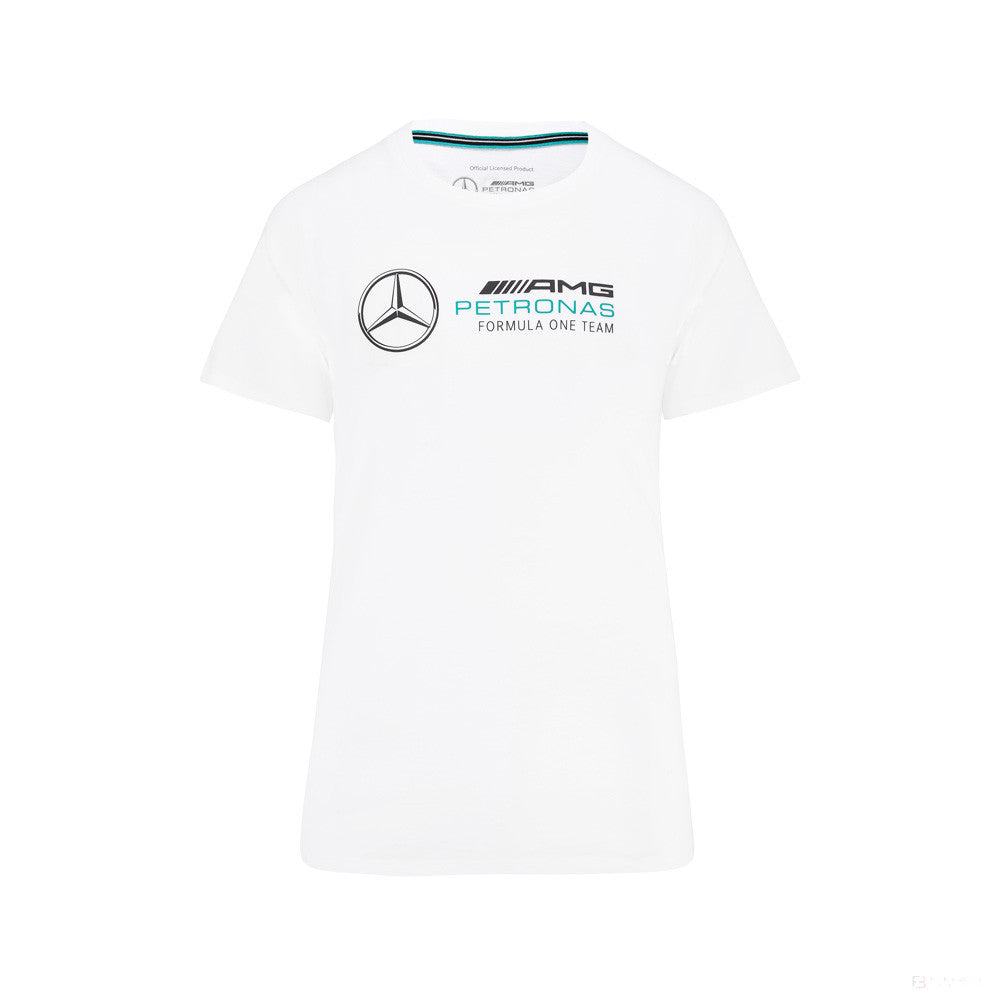 2022, Blanco, Large Logo, Mercedes Camiesta Mujeres - FansBRANDS®