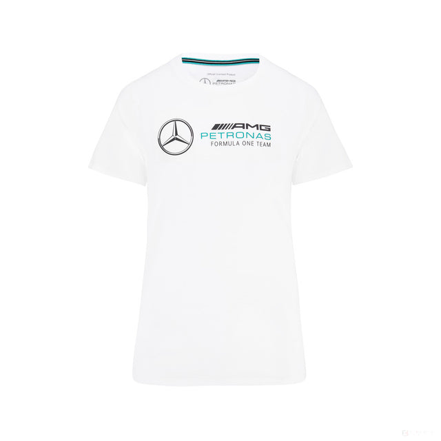 2022, Blanco, Large Logo, Mercedes Camiesta Mujeres - FansBRANDS®