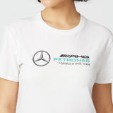 2022, Blanco, Large Logo, Mercedes Camiesta Mujeres - FansBRANDS®