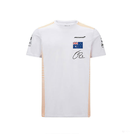 Camiseta para Hombre, McLaren Daniel Ricciardo, Blanco, 2021 - FansBRANDS®