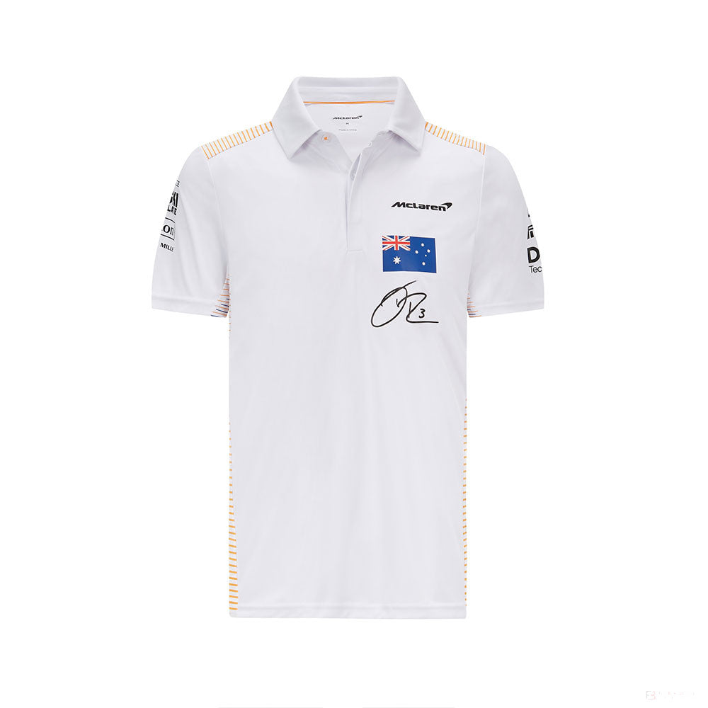 Camiseta para Hombre con Guello, McLaren Daniel Ricciardo, Blanco, 2021 - Team