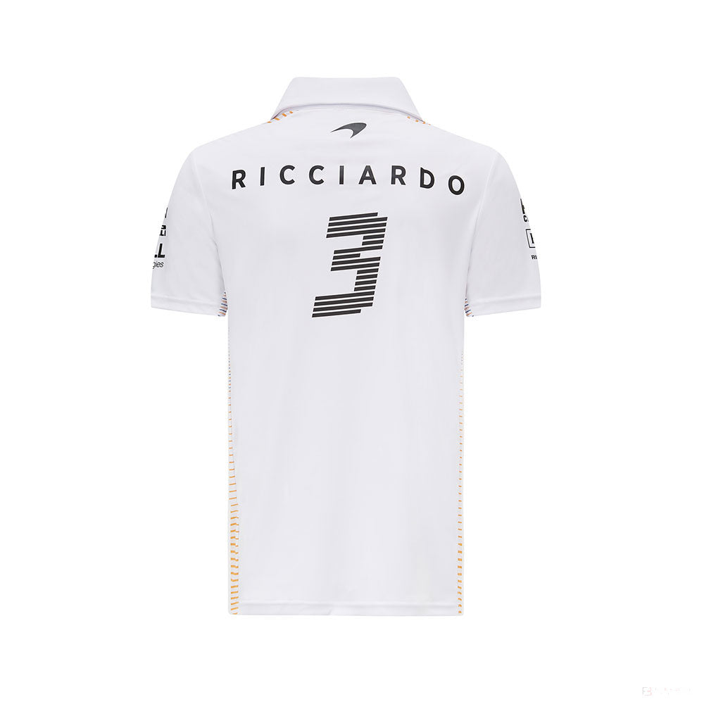 Camiseta para Hombre con Guello, McLaren Daniel Ricciardo, Blanco, 2021 - Team