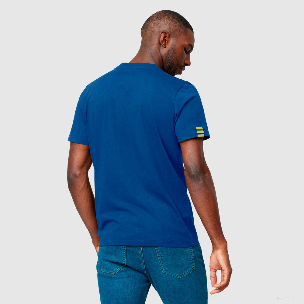 Camiseta para Hombre, Ayrton Senna Flag, Azul, 2021 - FansBRANDS®