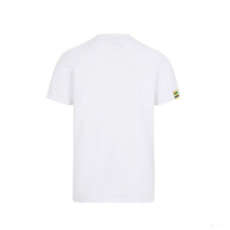 Camiseta para Hombre, Ayrton Senna Stripe Graphic, Blanco, 2021 - FansBRANDS®